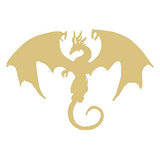 Dragon Cutout Unfinished Wood Kids Room Wizard Décor Door Hanger MDF Shape Canvas Style 1 (12") Diverse Woodworking