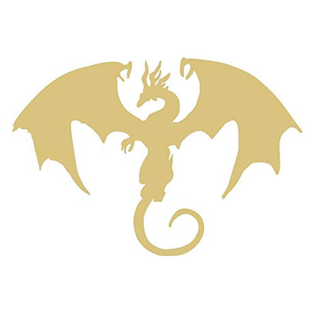Dragon Cutout Unfinished Wood Kids Room Wizard Décor Door Hanger MDF Shape Canvas Style 1 (12") Diverse Woodworking