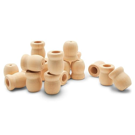Bean Pot Candle Cups, 1 Inch, 7/16 Inch Hole, Pack of 25 Unfinished Wood Candle Holders, Wood Turnings for Crafts, by Woodpeckers Woodpeckers