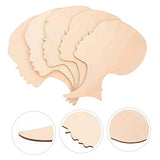 SEWACC 10pcs Painting Wood Chips Wooden Template Head Woman Silhouette Wood Head African Girl Wooden Slices Wood Cutout DIY Wood Cutout Crafts Wood SEWACC