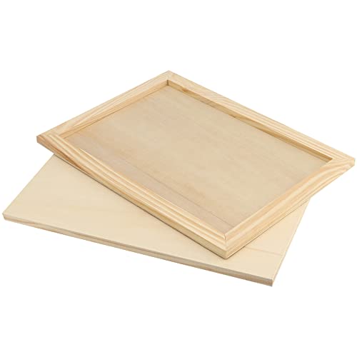 MANCHAP 12 Pack 9 x 12 Inch Wood Canvas Panels, Unfinished Wood Cradled Painting Panel Boards, Wooden Canvas Board Wood Artist Canvas for Painting, MANCHAP