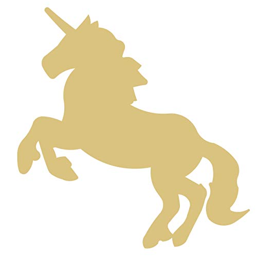 Unicorn Cutout Unfinished Wood Mystical Theme Kids Nursery Decor Door Hanger MDF Shaped Canvas Style 2 (18") Diverse Woodworking