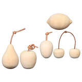COHEALI Unfinished Wooden Fruits 5pcs Unpainted Blank Pear Apple Lemon Cherry Kiwi 3D Fruits Models for DIY Painting Drawing Craft COHEALI