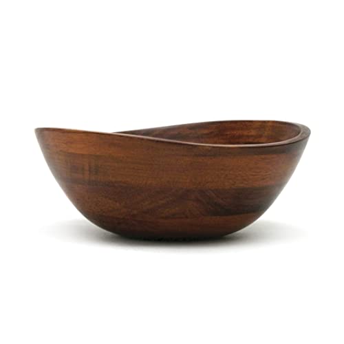 Lipper International Cherry Finished Wavy Rim Beechwood Serving Bowl for Fruits or Salads, Matte, Small, 7.5" x 7.25" x 3", Single Bowl, 30.43Fl oz - WoodArtSupply