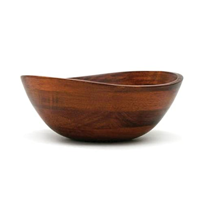 Lipper International Cherry Finished Wavy Rim Beechwood Serving Bowl for Fruits or Salads, Matte, Small, 7.5" x 7.25" x 3", Single Bowl, 30.43Fl oz - WoodArtSupply