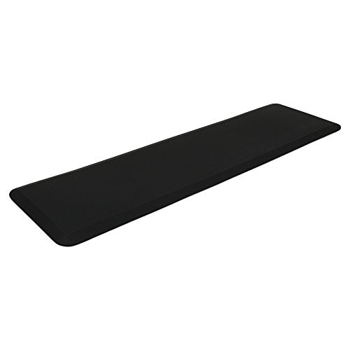 GelPro Anti-Fatigue Nonslip 1/2" Thick Hard Floor Utility Mat for Garage, Patio and Kitchen, 20" x 72", Leather Grain Black GelPro