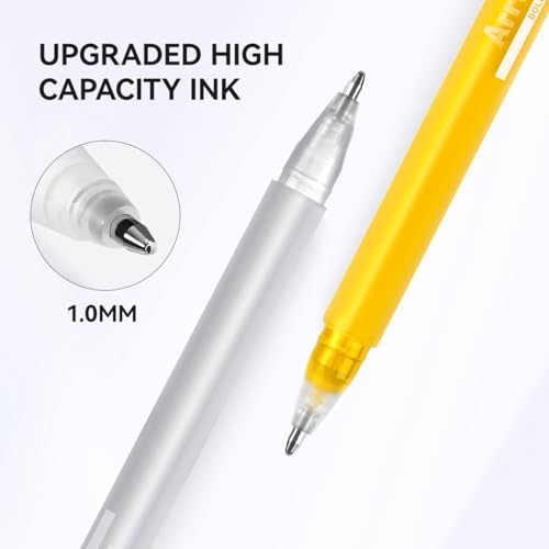Arrtx White Gold Silver Gel Pens 12 Pack,1.0MM Bold Point Opaque Gel I –  WoodArtSupply