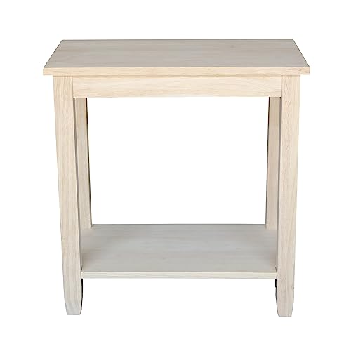 IC International Concepts Solano Accent Table, 24 in W x 14 in D x 25 in H, Unfinished IC International Concepts