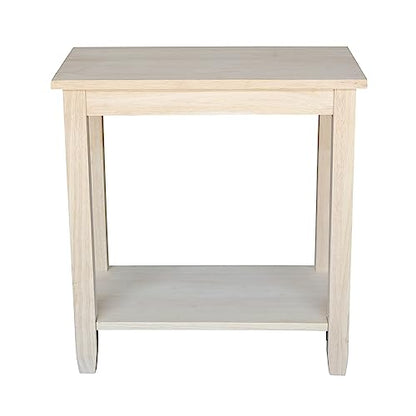 IC International Concepts Solano Accent Table, 24 in W x 14 in D x 25 in H, Unfinished