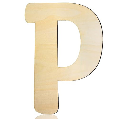 Wooden Letters 8 Inch Wood Letter P Cutouts Unfinished Wooden Alphabet Letters for Wall Decor Crafts DIY Painting Birthday Party Nursery Holiday - WoodArtSupply