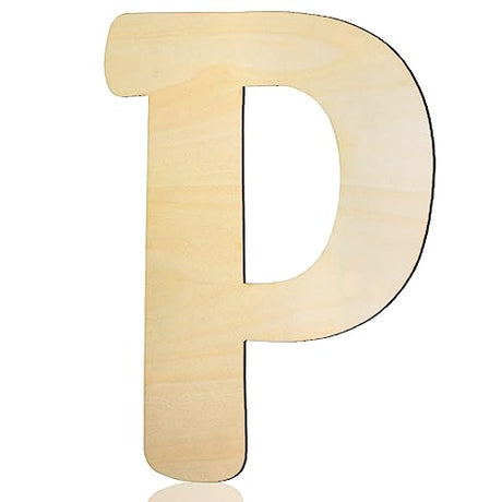 Wooden Letters 8 Inch Wood Letter P Cutouts Unfinished Wooden Alphabet Letters for Wall Decor Crafts DIY Painting Birthday Party Nursery Holiday She Love