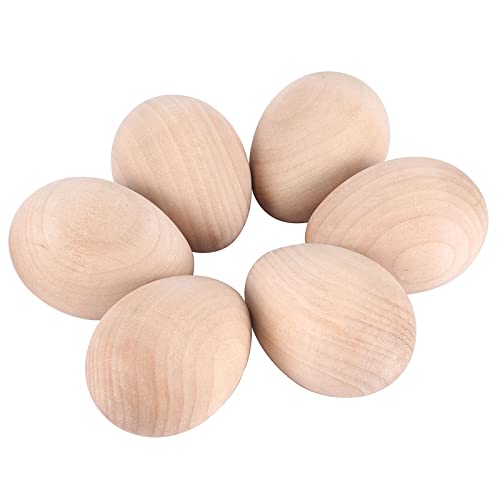 ZOENHOU 40 PCS 2.4 x 1.8 Inch Wooden Easter Eggs to Paint, Quality Unfinished Wooden Easter Eggs, Unpainted Wooden Eggs Fake Wood Craft Eggs for ZOENHOU