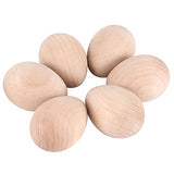 ZOENHOU 40 PCS 2.4 x 1.8 Inch Wooden Easter Eggs to Paint, Quality Unfinished Wooden Easter Eggs, Unpainted Wooden Eggs Fake Wood Craft Eggs for ZOENHOU