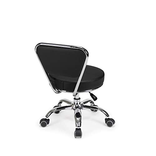 MAYAKOBA Dayton Garage Rolling Seat (Black) Pneumatic, Short Stool with Adjustable Height 13"-15", Perfect for Garage Task, Home Cleaning, Bathroom MAYAKOBA