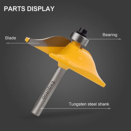 Exqutoo 3PCS 1/4" Shank Router Bit Set, Raised Panel Cabinet Door Making Router Bits, Cemented Carbide Router Bits, Woodworking Tools Router Door & - WoodArtSupply