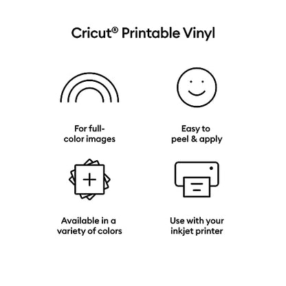 Cricut Printable Vinyl - US Letter Size (12 Ct), Printable Vinyl for Stickers, Labels, Vinyl Paper for Inkjet Printer, Compatible with Cricut Maker, - WoodArtSupply