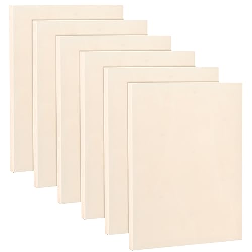 Frcctre 6 Pack 9 x 12 Inch Wood Canvas Panels, Unfinished Wooden Canvas Boards Wood Cradled Painting Panel Boards for Pouring, Art, DIY Crafts, - WoodArtSupply