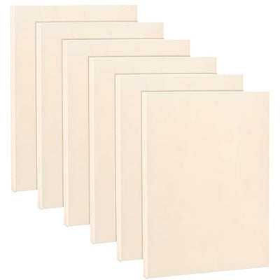 Frcctre 6 Pack 9 x 12 Inch Wood Canvas Panels, Unfinished Wooden Canvas Boards Wood Cradled Painting Panel Boards for Pouring, Art, DIY Crafts,