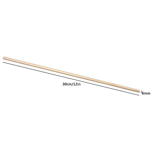 Long Wood Dowel Rods Unfinished Natural Wood Craft Dowel Sticks 50 Pack 1/4 Inch×12 Inch - WoodArtSupply