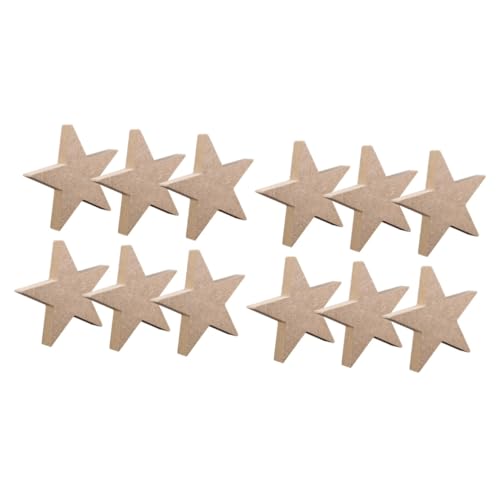 Abaodam 12 Pcs Wooden Star Ornament Unfinished Wood Star Cutouts Blank Star Cutout Farmhouse Xmas Table Blocks Christmas Wooden Craft Christmas Decor