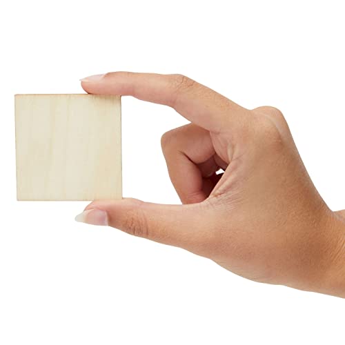 Juvale 60 Pieces 2x2 Wood Squares for DIY Crafts, Unfinished Wooden Cutout Tiles for Painting Juvale