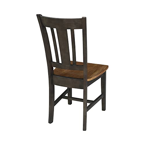 International Concepts San Remo Splatback Dining Chair, Height, Hickory/Washed Coal