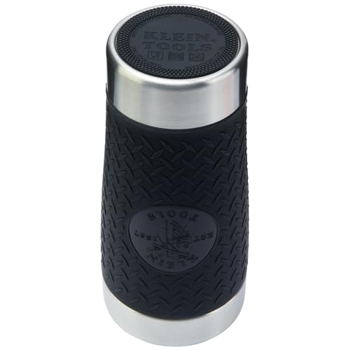 Klein Tools 55580 Stainless Steel Tumbler with Flip-Top Lid, Insulated 20 Oz. Tradesman's Double Wall Vacuum Mug, Slip-resistant Sleeve Klein Tools