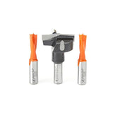 Amana Tool - HBM-102 3-Pc Hinge Boring 57 Long x 10mm Shank Carbide Tipped Bit Set Amana Tool