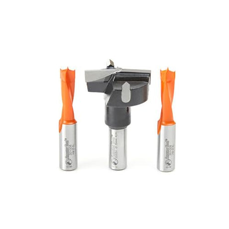Amana Tool - HBM-102 3-Pc Hinge Boring 57 Long x 10mm Shank Carbide Tipped Bit Set Amana Tool
