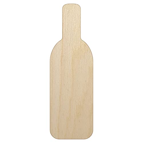 Wine Bottle Solid Unfinished Wood Shape Piece Cutout for DIY Craft Projects - 1/4 Inch Thick - 6.25 Inch Size - WoodArtSupply