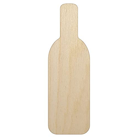 Wine Bottle Solid Unfinished Wood Shape Piece Cutout for DIY Craft Projects - 1/4 Inch Thick - 4.70 Inch Size Sniggle Sloth