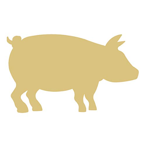 Pig Cutout Unfinished Wood Farm Livestock Country Ranch MDF Shape Canvas Style 5 - WoodArtSupply