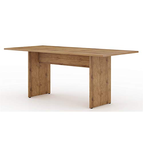 Manhattan Comfort Nomad Mid Century Modern Rustic Dining Table, 67.91", Nature - WoodArtSupply