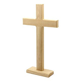 12 Inch 4 Pack Wood Cross Unfinished Wooden Crosses Unpainted Tabletop Cross for Crafts Cregugua