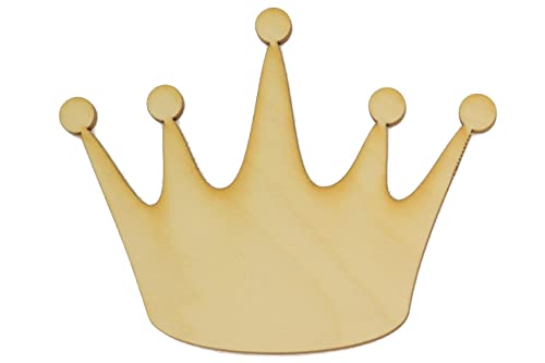 Unfinished Crown Wood Cut Out Available in a Variety of Sizes and Thicknesses (1/4” Thickness, Large 12" x 10" (Sold Individually)) - WoodArtSupply