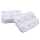 30 PCS White Plastic Paint Palettes 6 Well Rectangular Watercolor Palette Painting Tray for Painting Party, DIY Craft and Art Painting DAIKOYE