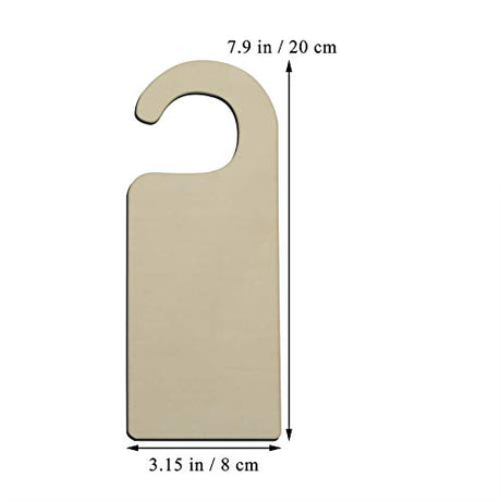 JANOU 6pcs Unfinished Wood Door Sign Blank Wooden Hanger Plaque DIY Craft Project Message Notes Memo Board Door Knob Sign JANOU