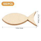 EXCEART 100 Pcs Fish Unfinished Wooden,Unfinished Wooden Fish Cutout,Fish Wood DIY Craft Cutout,Wooden Fish for Crafts,Fish Shapes Model for DIY EXCEART