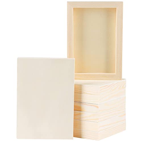ADXCO 8 Pack Wood Panels 5 x 7 inch Wooden Canvas Board Unfinished Wooden Panel Boards for Painting, Arts, Pouring Use with Oils, Acrylics