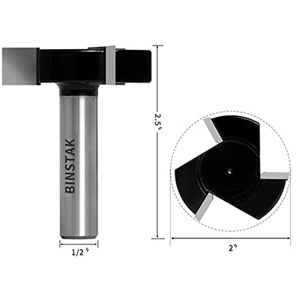 CNC Spoilboard Surfacing Router Bits, 1/2 inch Shank 2 inch Cutting Diameter, Slab Flattening Router Bit Planing Bit Wood Milling Cutter Planer - WoodArtSupply