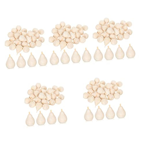 ABOOFAN 150 Pcs Wooden DIY Unfinished Wooden Craftsc Unfinished Wood Doll Peg Dolls Unfinished Wooden Apples Wooden Fruit for Crafts Unfinished Wood ABOOFAN