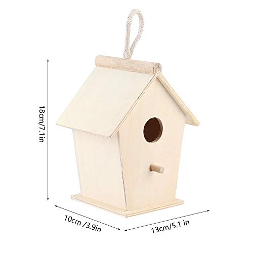 Wooden Decorative Birdhouse,Unfinished Outside Garden Patio Decorative Nesting Box Bird House Cage for Attracts - WoodArtSupply