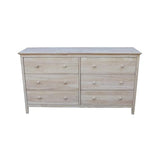 International Concepts Dresser with 6 Drawers, Unfinished IC International Concepts