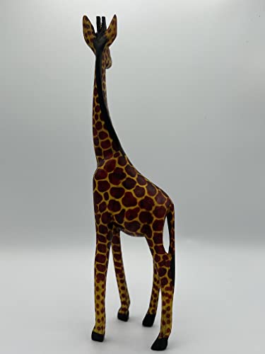 Shophaven African Giraffe Wood Statue, Giraffe Hand Carved Wood Decor, Giraffe Sculpture, Handmade African Art - WoodArtSupply