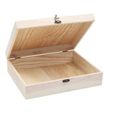 VIKOS Products Unfinished Wooden Box with Hinged Lid for Crafts DIY Storage Jewelry Pine Box - 12" x 9" x 3.35" VIKOS Products