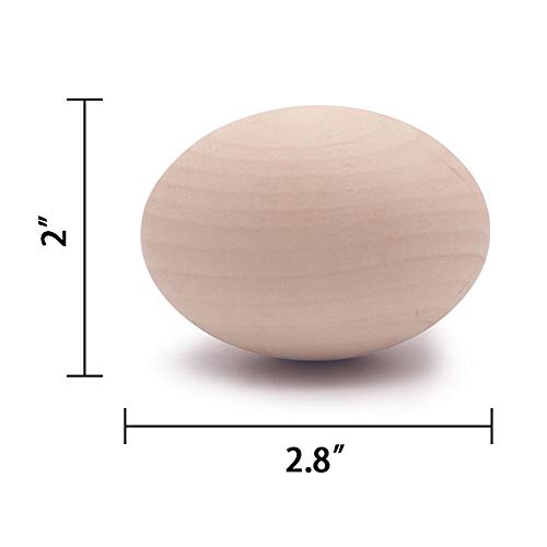 SallyFashion 15Pcs Unpainted Wooden Fake Easter Eggs for Children DIY Game,Kitchen Craft Adornment,Wood Eggs for Encouraging Hens to Lay Eggs - WoodArtSupply