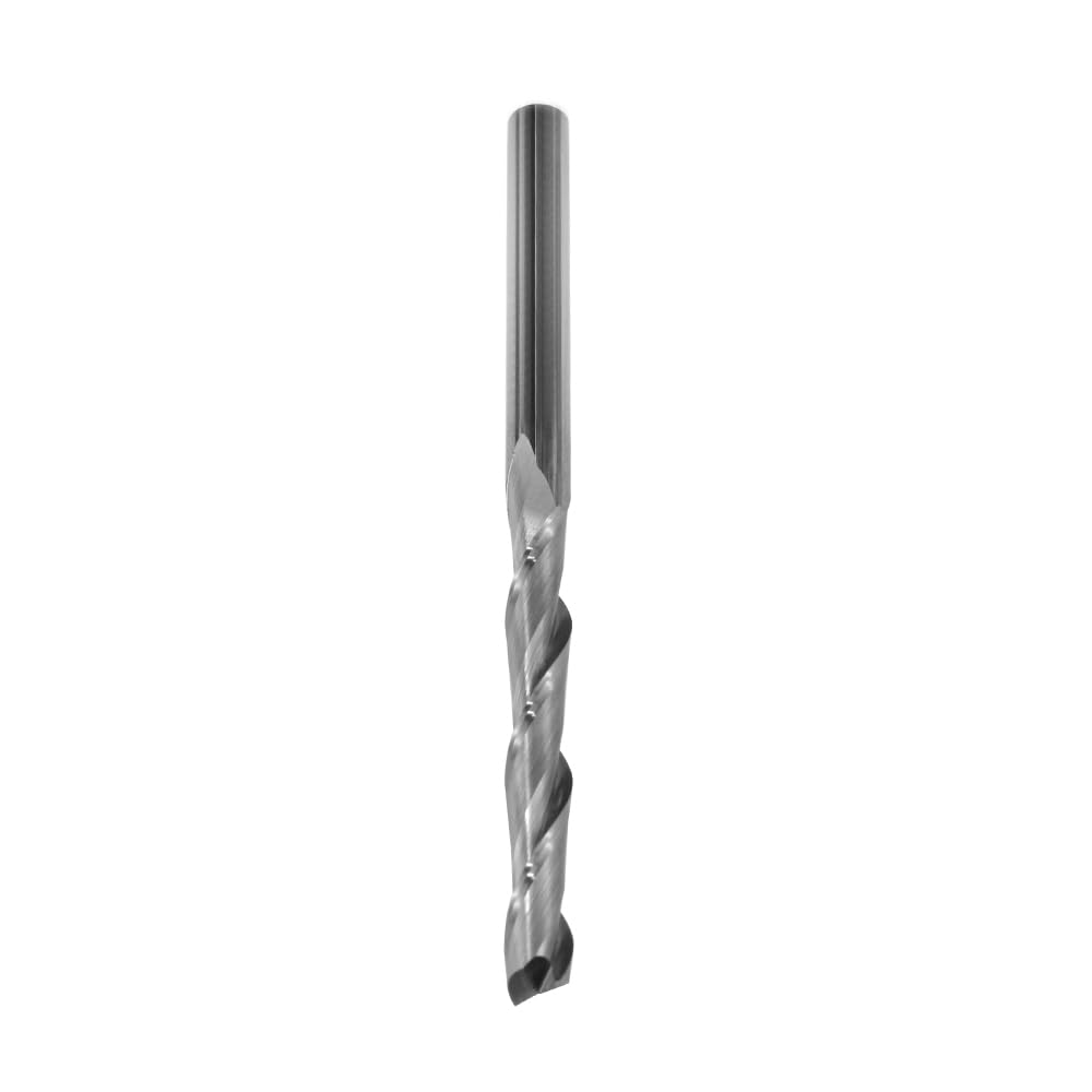Square End Mill JESTUOUS Carbide 2 Spiral Flute Drill Bits 1/4" Shank Dia.2" Cut Length for Drilling Slotting,1 Piece JESTUOUS