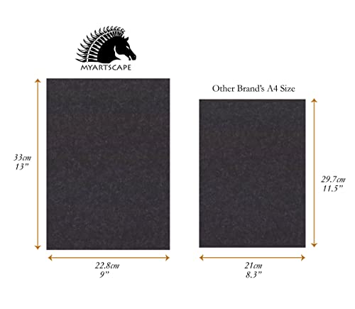 MyArtscape Graphite Transfer Paper - 9" x 13" - 25 Sheets - Waxed Carbon Paper for Tracing (Black) MyArtscape