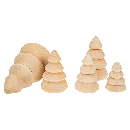 COHEALI 5Pcs Unfinished Wood Miniature Trees,Unfinished Wooden Christmas Trees,Mini Wooden Christmas Trees,Wooden Trees for Crafts - WoodArtSupply