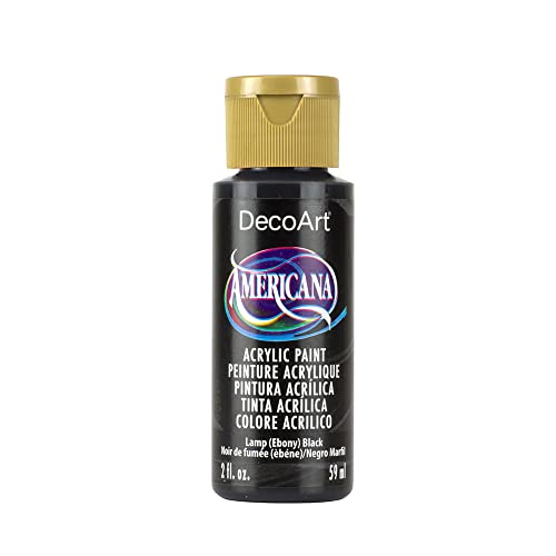 DecoArt Americana Acrylic Paint, 2-Ounce, Lamp Black (DAO67-3) - WoodArtSupply